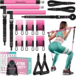 Pilates Bar Kit with 6 Latex Resistance Bands, Adjustable Exercise Bar - Image 2