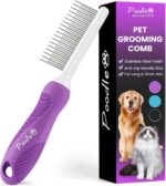 Poodle Pet Detangling Pet Comb with Long & Short Stainless Steel Teeth for Remov... - Image 2