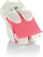 Post-it Dispenser, Sticky Note Holder, White Cat Design, Includes 45 Pop-Up Shee... - Image 2