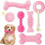 Puppy Toys, 6 Pack Dog Chew Toys for Puppy, Cute Pink Small Dog Toys, Puppy Teet... - Image 2