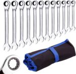 Qnkaa Ratchet Spanner Set Combination Wrench 12 Piece Metric Sizes from 8mm to 1... - Image 2