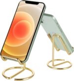 ROPOSY Cell Phone Stand for Desk, Cute Metal Gold Cell Phone Stand Holder Desk A... - Image 2