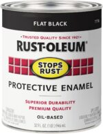 Rust-Oleum 7776502 Stops Rust Brush On Paint, Quart, Flat Black, (Pack of 1) - Image 2