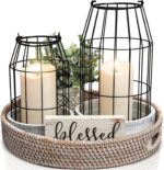 Rustic Farmhouse Lantern Decor Set of 2 - Stylish Decorative Lanterns for Your L... - Image 2