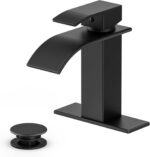 Ryuwanku Bathroom Faucet Matte Black Modern Waterfall Bathroom Sink Faucet with ... - Image 2