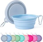 SLSON Collapsible Dog Bowl Silicone, 2Pack Macaron Color Pet Travel Bowls Foldab... - Image 2
