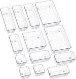 SMARTAKE 13-Piece Drawer Organizers with Non-Slip Silicone Pads, 5-Size Desk Bat... - Image 2