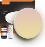 Smart Ceiling Light, 12 Inch RGBIC LED Flush Mount Ceiling Light Fixture, 2400LM... - Image 2