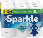 Sparkle Tear-A-Square Paper Towels, 12 Double Rolls - Strong 2-Ply Towels for Ki... - Image 2