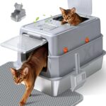 Stainless Steel Litter Box with Lid, High Sided Enclosed Metal Litter Box for Bi... - Image 2