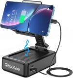 TechGlow Foldable Cellphone Stand with Bluetooth Speaker and Charging Function B... - Image 2