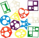 Tenare 12 Pieces Shape Stencils for Kids Geometric Drawing Reusable Template Set... - Image 2