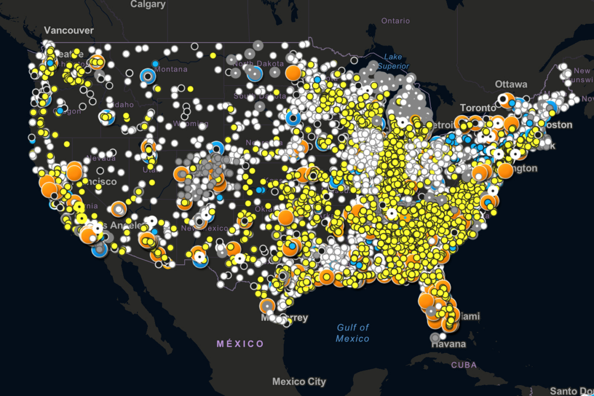A map from Atlas of Surveillance showing US indicators.