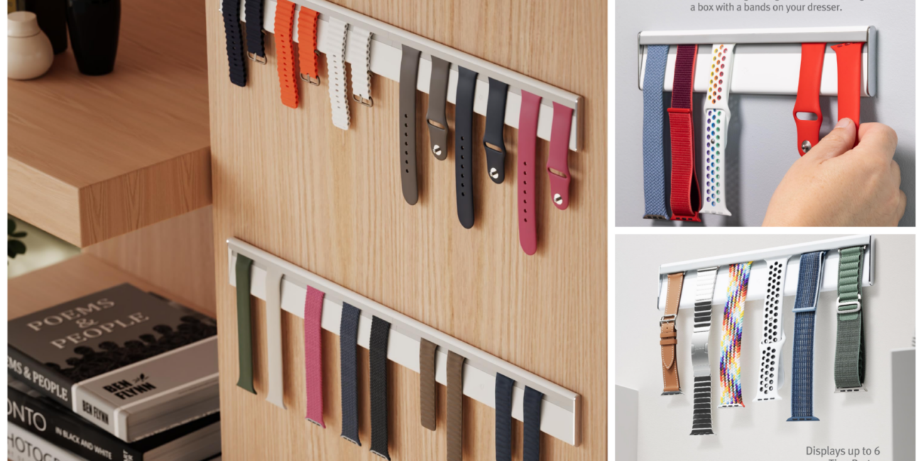 Several different colored belts on a wall