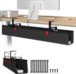 Univivi No Drill Under Desk Cable Management Tray, 36" Cord Organizer for Table,... - Image 2