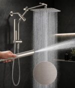 Veken All Metal 10" Luxurious Brushed Nickel Rain Shower Head with Handheld | Du... - Image 2