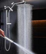 Veken All Metal 10" Shower Head with Handheld, Luxurious Square Double Rain Show... - Image 2