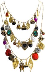 Vintage 3-Layered Pendant Charm Necklace for Women, Bohemian Ethnic Triple Layer... - Image 2