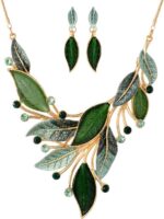 Vintage Chunky Statement Jewelry Set Retro Leaf Floral Geometric Bohemian Boho B... - Image 2