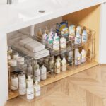 Vtopmart 4 Pack Bathroom Under Sink Organizers Organizer, 2 Tier Clear Pull-Out ... - Image 2