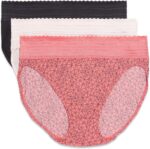Warner's Women's Blissful Benefits No Muffin Top Micro Hi-cut Panties With Lace ... - Image 2