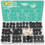 XBVV 106 PCS Faucet Washer Assortment Kit with Assorted Flat and Beveled Rubber ... - Image 2