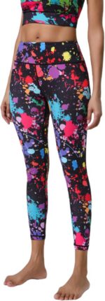 Yoga Pants Floral Print High Waisted Leggings for Women Stretch Activewear Worko... - Image 2