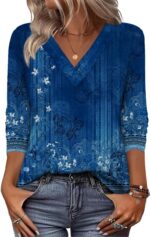 Zeagoo Women Long Sleeve Tops Dressy Casual V Neck Tshirts Basics Tee Spring Sum... - Image 2