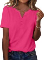 Zeagoo Womens Summer Tops Casual Short Sleeve V Neck Shirts Business Dressy Work... - Image 2