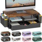 gianotter Desk Organizers and Accessories, Monitor Stand with Drawer and 2 Pen H... - Image 2