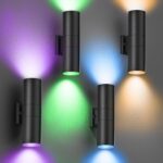 wowlite RGB Up and Down Lights Outdoor Wall Sconce 4 Pack, Smart Color Changing ... - Image 2